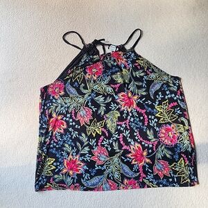 REITMANS XL Black with floral print tank